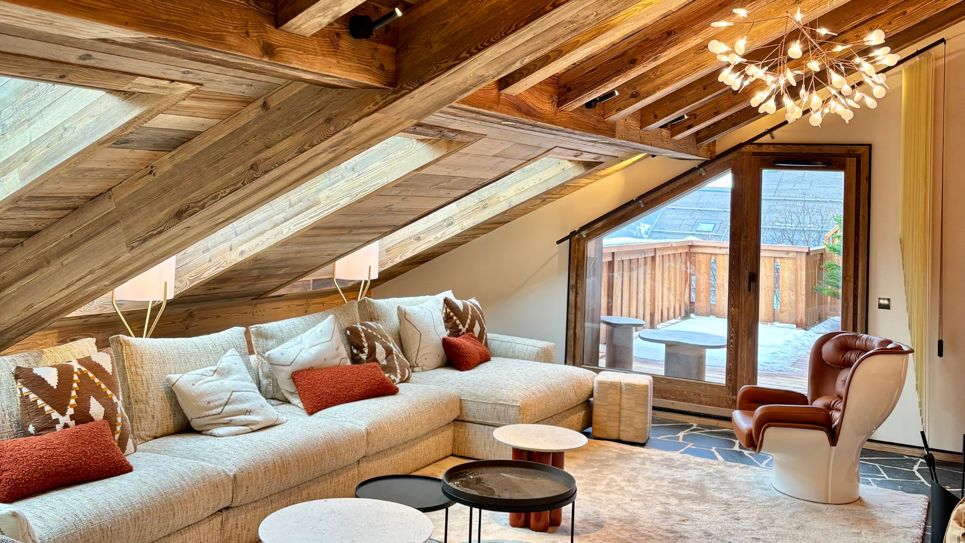 Résidence Fleur des Alpes Méribel salon luxe